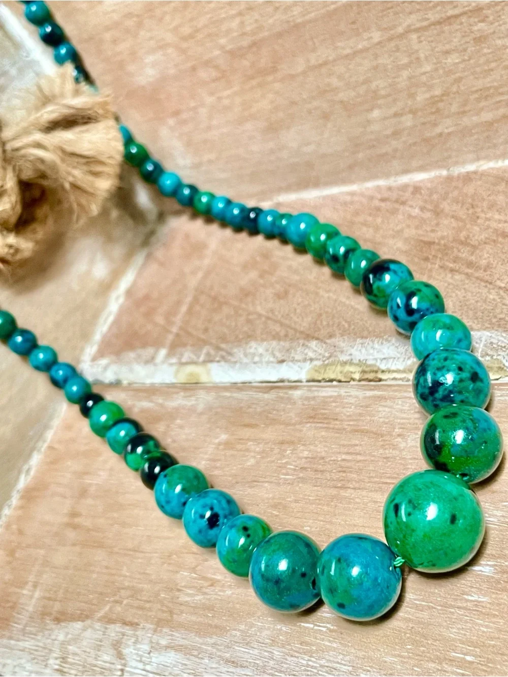 Imitation Chrysocolla Beaded Necklace for Women